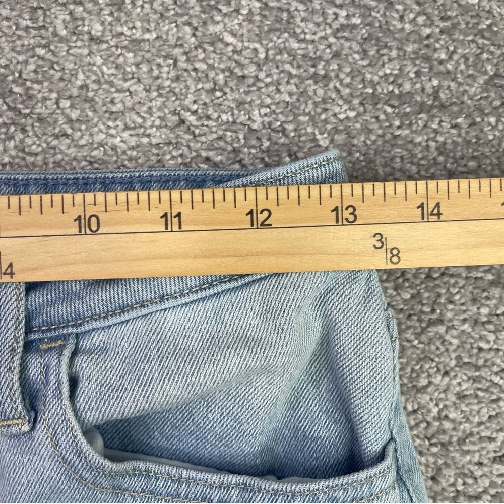 Hollister Jeans Women's 26 Blue Straight High Rise Light Wash Button Fly Ripped - Picture 8 of 12